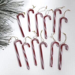 Glass Candy Cane Ornaments set of 12